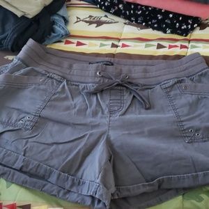 Maurcies Grey Stretch and tie waistband.